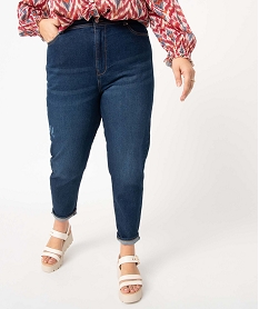 GEMO Jean femme grande taille coupe slim à taille haute Bleu