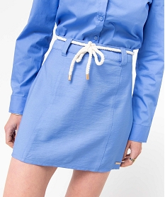 jupe femme avec ceinture en corde - lulucastagnette bleu jupes en jeanI636701_2