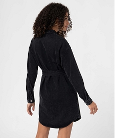 robe femme en jean boutonnee sur lavant avec ceinture noirI637001_3