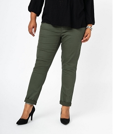 GEMO Pantalon coupe Regular femme grande taille Vert