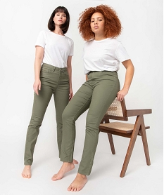 GEMO Pantalon coupe Regular taille normale femme Vert