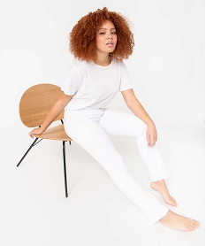 GEMO Jean femme coupe Regular taille normale blanc vif