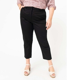 GEMO Pantalon femme grande taille 78 en maille stretch Noir