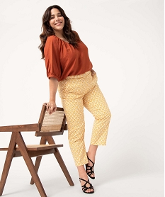 GEMO Pantalon femme grande taille extensible à motif Imprimé