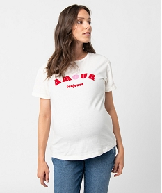 GEMO Tee-shirt compatible allaitement avec motif Blanc