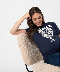 GEMO Tee-shirt de grossesse compatible allaitement avec motif bleu standard