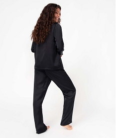 pyjama femme en matiere satinee avec lisere scintillant noir pyjamas ensembles vestesI644701_3