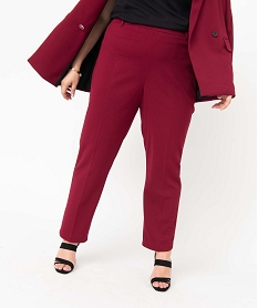 GEMO Pantalon de costume femme grande taille Rouge