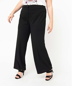 GEMO Pantalon de costume femme grande taille coupe large Noir