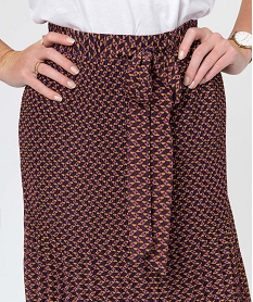 jupe femme plissee a motifs avec ceinture elastique imprimeI647301_2