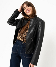 GEMO Blouson esprit biker avec zips femme noir standard