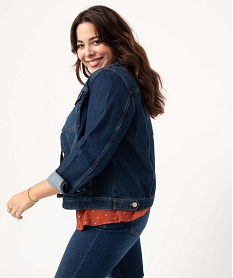 GEMO Veste en jean femme grande taille délavage plus responsable Bleu