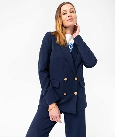 GEMO Veste femme fermeture croisée avec boutons fantaisie navy