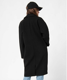 manteau femme aspect drap de laine noirI653301_3
