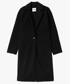 manteau femme aspect drap de laine noirI653301_4