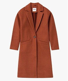 manteau femme aspect drap de laine brunI653401_4