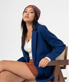 GEMO Manteau femme court fermeture un bouton Bleu