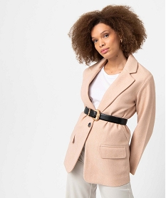 GEMO Manteau femme court fermeture un bouton Rose