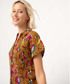 chemise femme imprimee a manches courtes multicolore chemisiersI654701_2