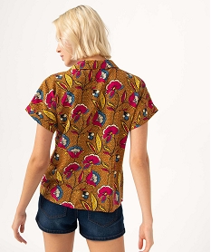 chemise femme imprimee a manches courtes multicoloreI654701_3