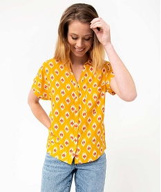 chemise femme imprimee a manches courtes multicolore chemisiersI654801_2