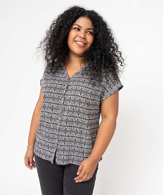 GEMO Blouse imprimée à manches courtes femme grande taille Imprimé