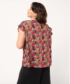 blouse femme grande taille a motifs fleuris et rayures pailletees multicoloreI655901_3
