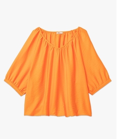 blouse femme grande taille loose a manches courtes orangeI656401_4