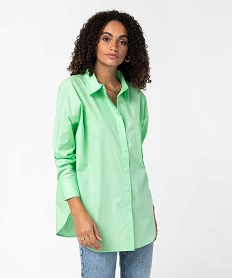 chemise femme coupe oversize avec poche poitrine vertI656901_1