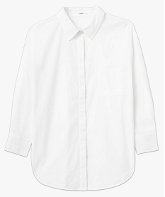 chemise femme coupe oversize avec poche poitrine blancI657001_4