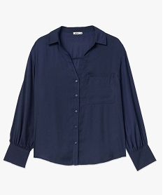 chemise femme en maille satinee a micro-motifs bleu chemisiersI657501_4