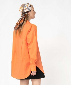 chemise femme coupe oversize avec poche poitrine orangeI658001_3