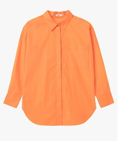 chemise femme coupe oversize avec poche poitrine orangeI658001_4