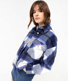 GEMO Sur-chemise femme à carreaux - Camps United Bleu