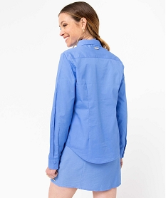 chemise femme en coton avec logo brode - lulucastagnette bleu chemisiersI658401_3