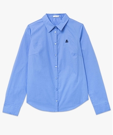 chemise femme en coton avec logo brode - lulucastagnette bleu chemisiersI658401_4