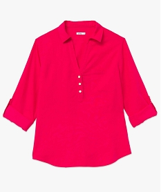 chemise femme avec col boutonne contenant du lin roseI658501_4