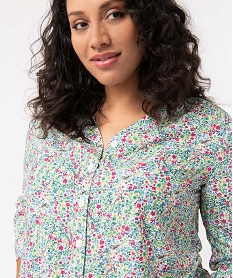 blouse femme grande taille a manches 34 avec col v et fermeture boutons multicolore chemisiers et blousesI660601_2