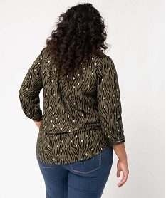 blouse femme grande taille a motifs pailletes avec col v et fermeture boutons imprime chemisiers et blousesI660701_3