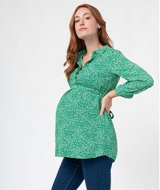 GEMO Blouse de grossesse fluide imprimée à manches 34 imprime fleur