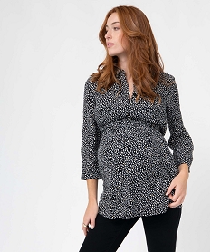 GEMO Blouse de grossesse à motifs et manches 34 kaki fonce
