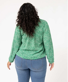 blouse femme grande taille imprimee ajustable dans le bas vert chemisiers et blousesI661401_3