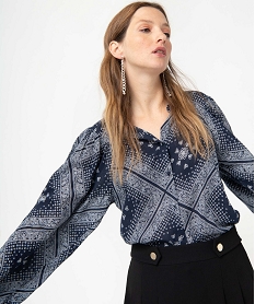 GEMO Chemise femme imprimée à manches extra larges imprime bandana