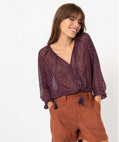 GEMO Blouse femme imprimée en voile imprime geometrique