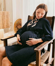 GEMO Robe de grossesse en jean à manches 34 Bleu