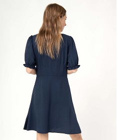 robe femme a manches courtes avec boutons fantaisie bleuI666401_3
