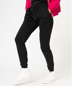 GEMO Pantalon de jogging femme molletonné noir vif