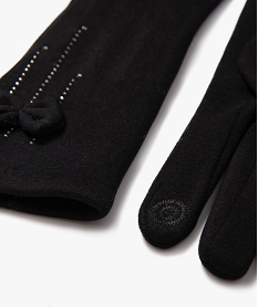gants tactiles a strass et nœud femme noir standardI672201_2