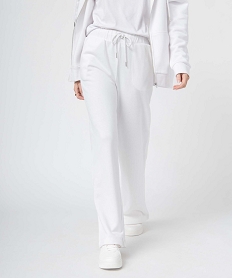 GEMO Pantalon de jogging pour femme coupe ample blanc chine