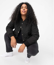 GEMO Blouse femme grande taille au matelassage graphique noir standard